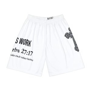 Men's Sports Shorts with Inspirational Quotes & Cross Design