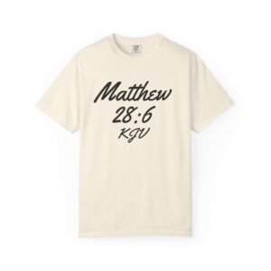 Religious Easter T-shirt, Matthew 28:6 KJV, Christ has Risen Top