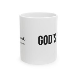 Philippians 4:13, Inspirational Ceramic Mug - God's Work - 11oz & 15oz