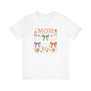 Mom Strength Floral Tee, Mother's Day Gift, Unisex Short Sleeve Shirt, Birthday Gift for Moms, Inspirational Tee