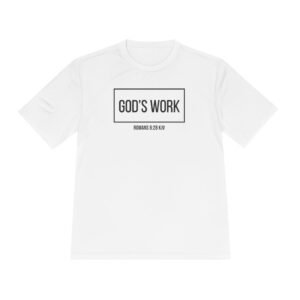 Romans 8:28 KJV Faith Based Moisture Wicking Tee, Unisex Christian T-shirt, God's Love Gift, Sport Shirt